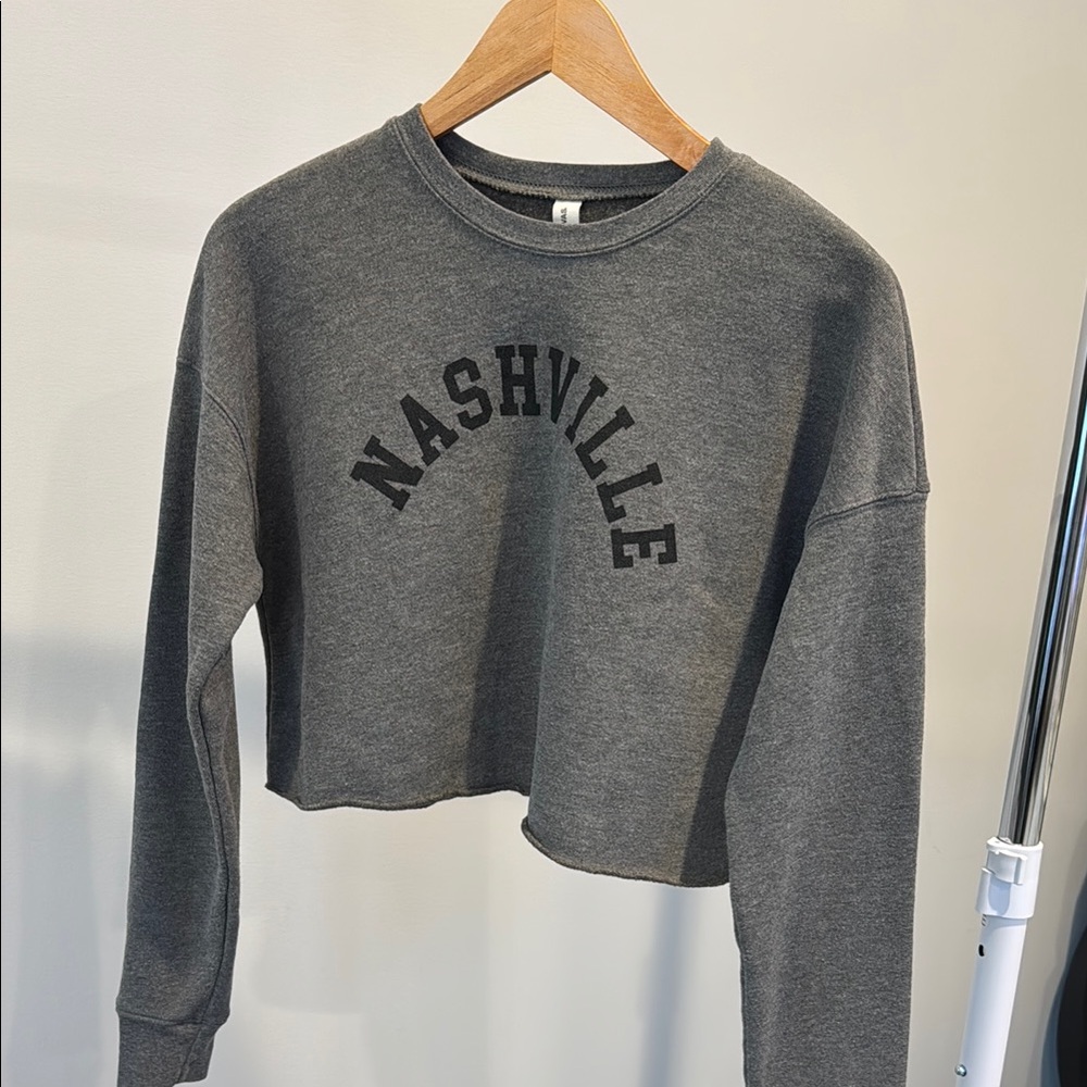 Gray Nashville Cropped Sweatshirt